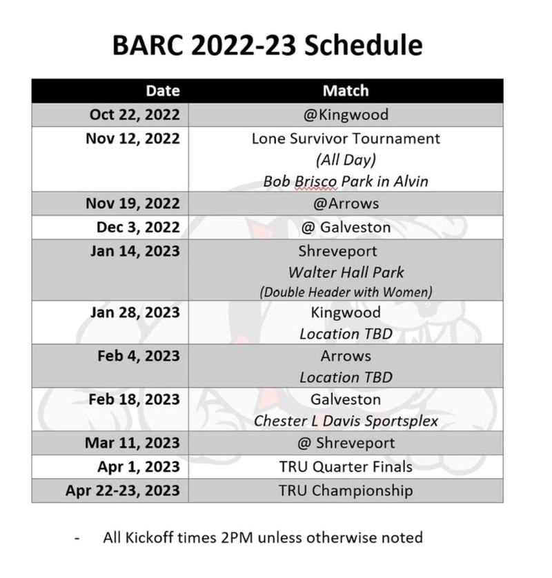 Men’s Schedule