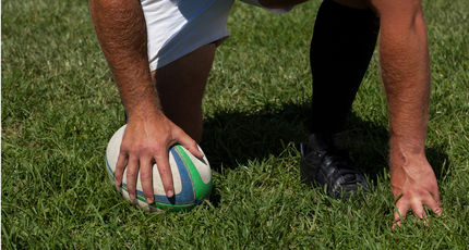 Rugby player with the ball