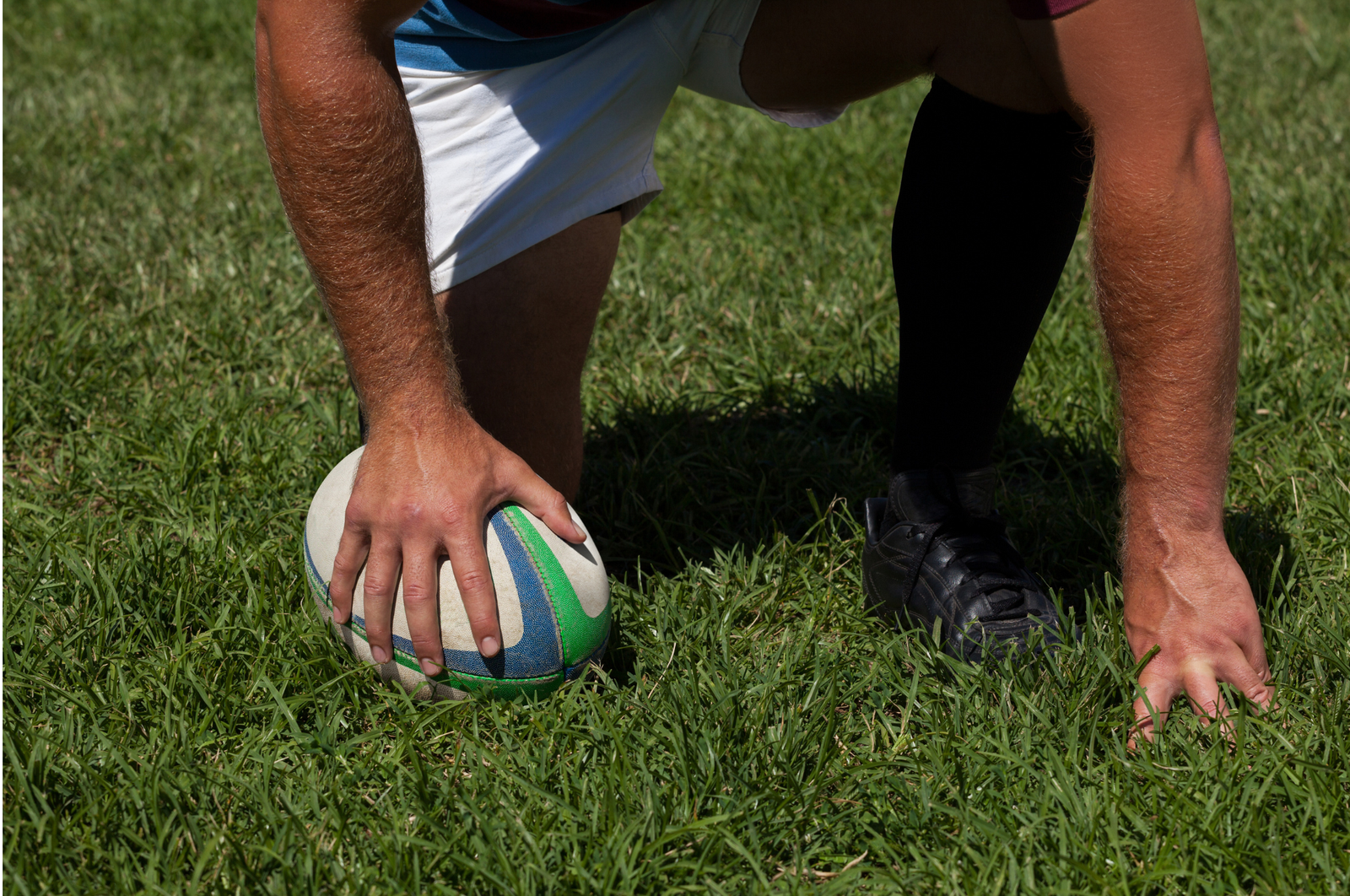 Rugby player with the ball